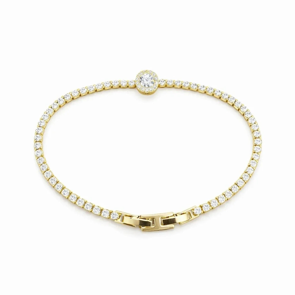 Позлатена гривна с кристали Swarovski